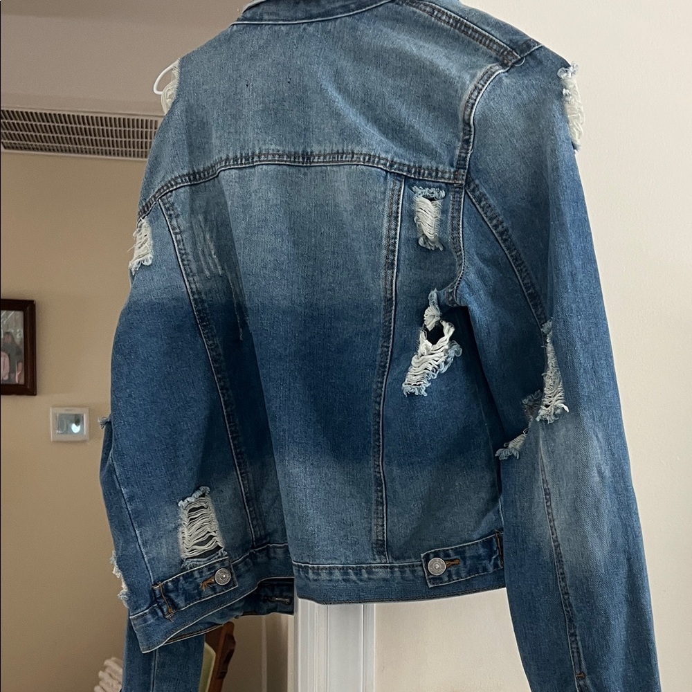 Almost Famous Ripped Denim Jacket - Picture 2 of 3